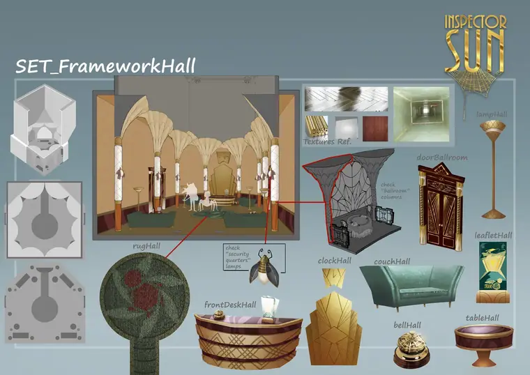 Inspector sun, hall framework, planta set