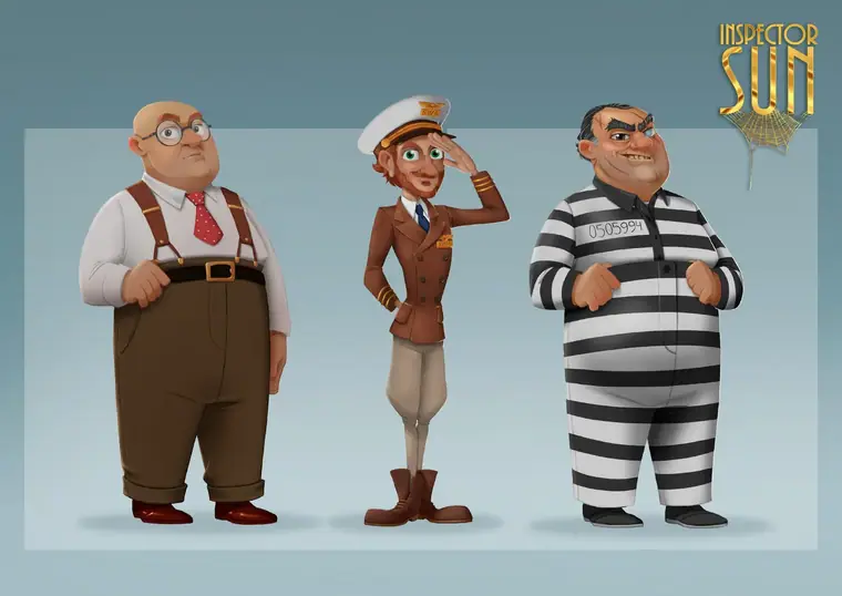 Inspector sun, color de personaje, humanos