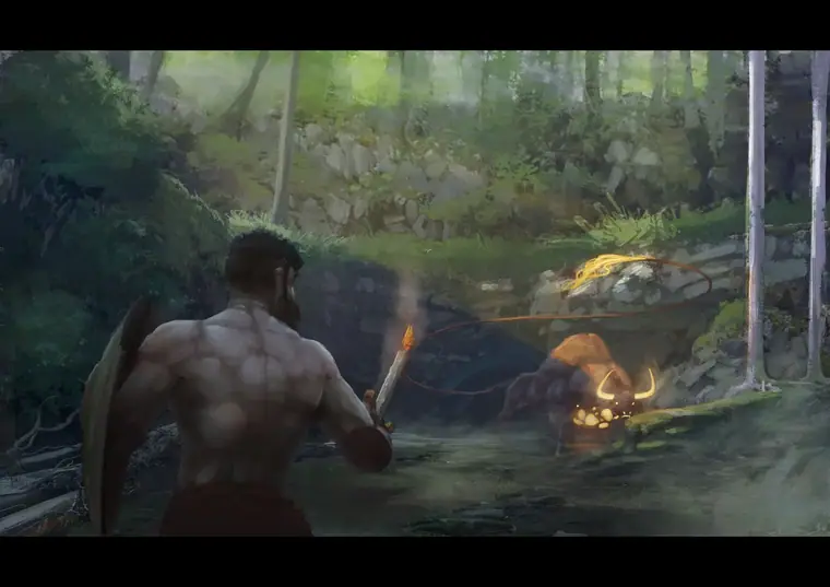 Amalurra, zezengorri, escena
