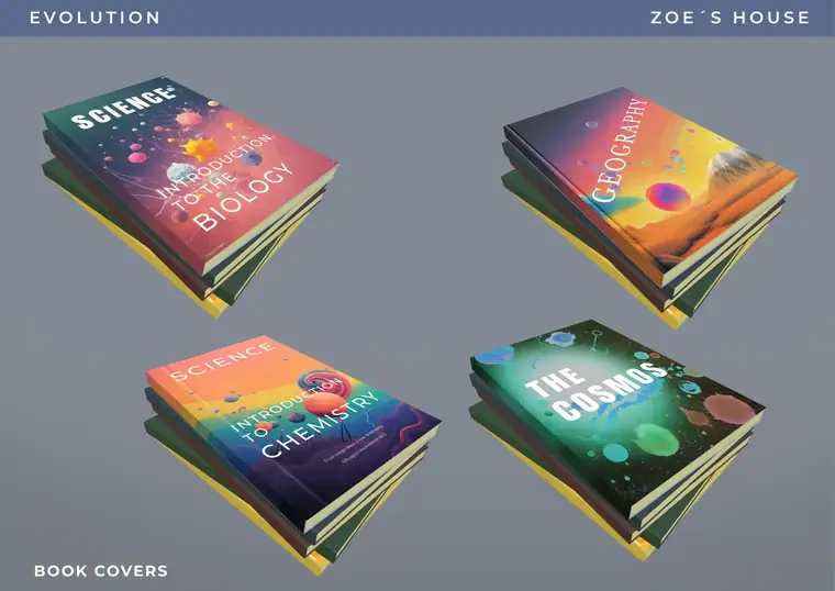 Evolution, casa de zoe, portadas de libro