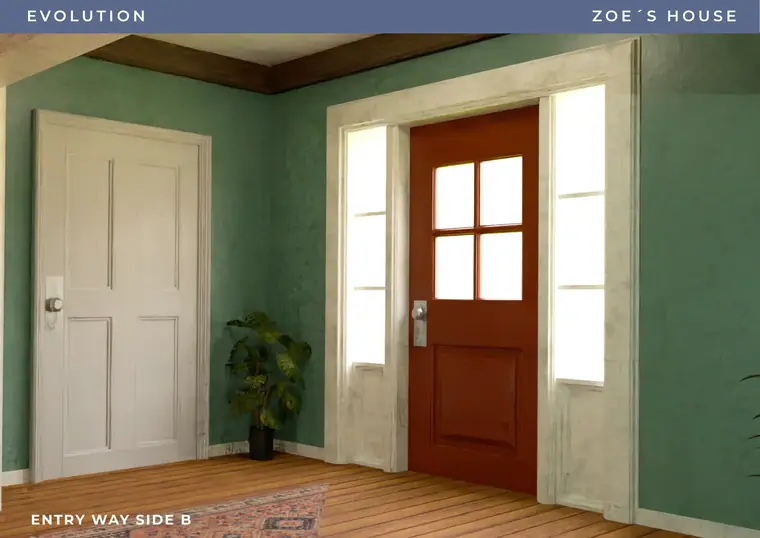 Evolution, casa de zoe, recibidor, b